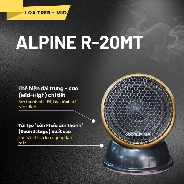 Loa Mid - Treble Ô Tô Alpine R-20MT: Nâng Cấp Âm Thanh Đỉnh Cao