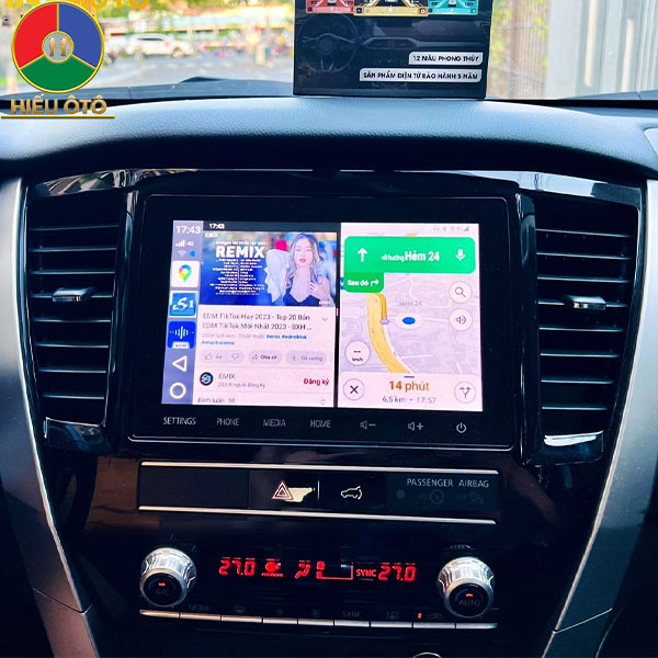 android box xe ô tô mitsubishi pajero sport 