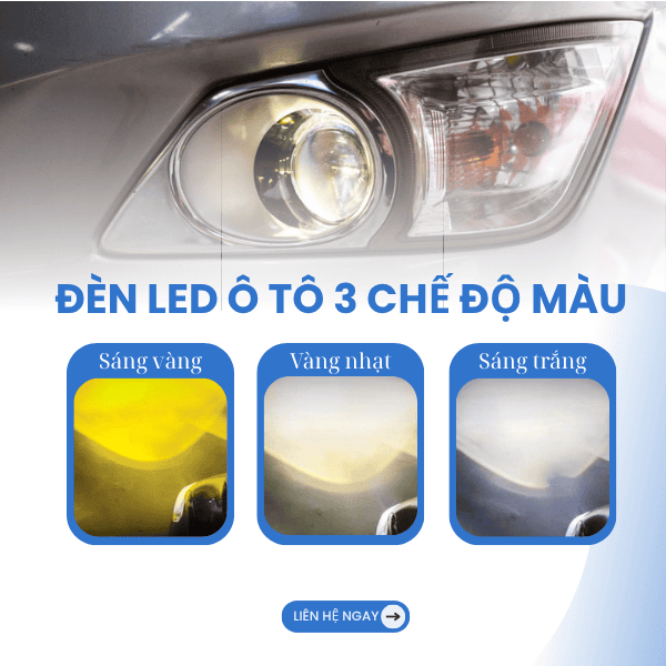 đèn led gầm ô tô 3 chế độ màu 