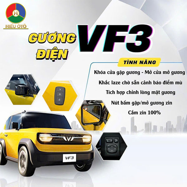 độ gương chỉnh điện xe vinfast vf3