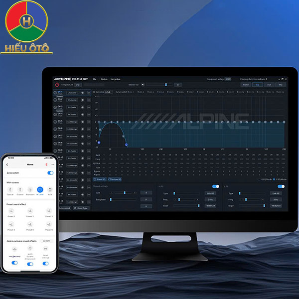 dsp alpine r600 cho âm thanh sạch và can bằng 