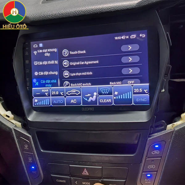 màn hình android xe hyundai santafe 2013, 2014, 2015, 2016, 2017