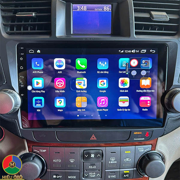 màn hình dvd android xe oto toyota highlander 