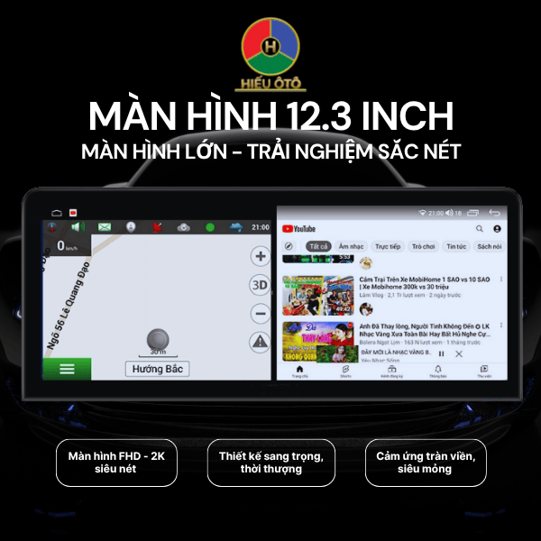 màn hình ô tô 12,3 inch cho hình ảnh sắc nét 
